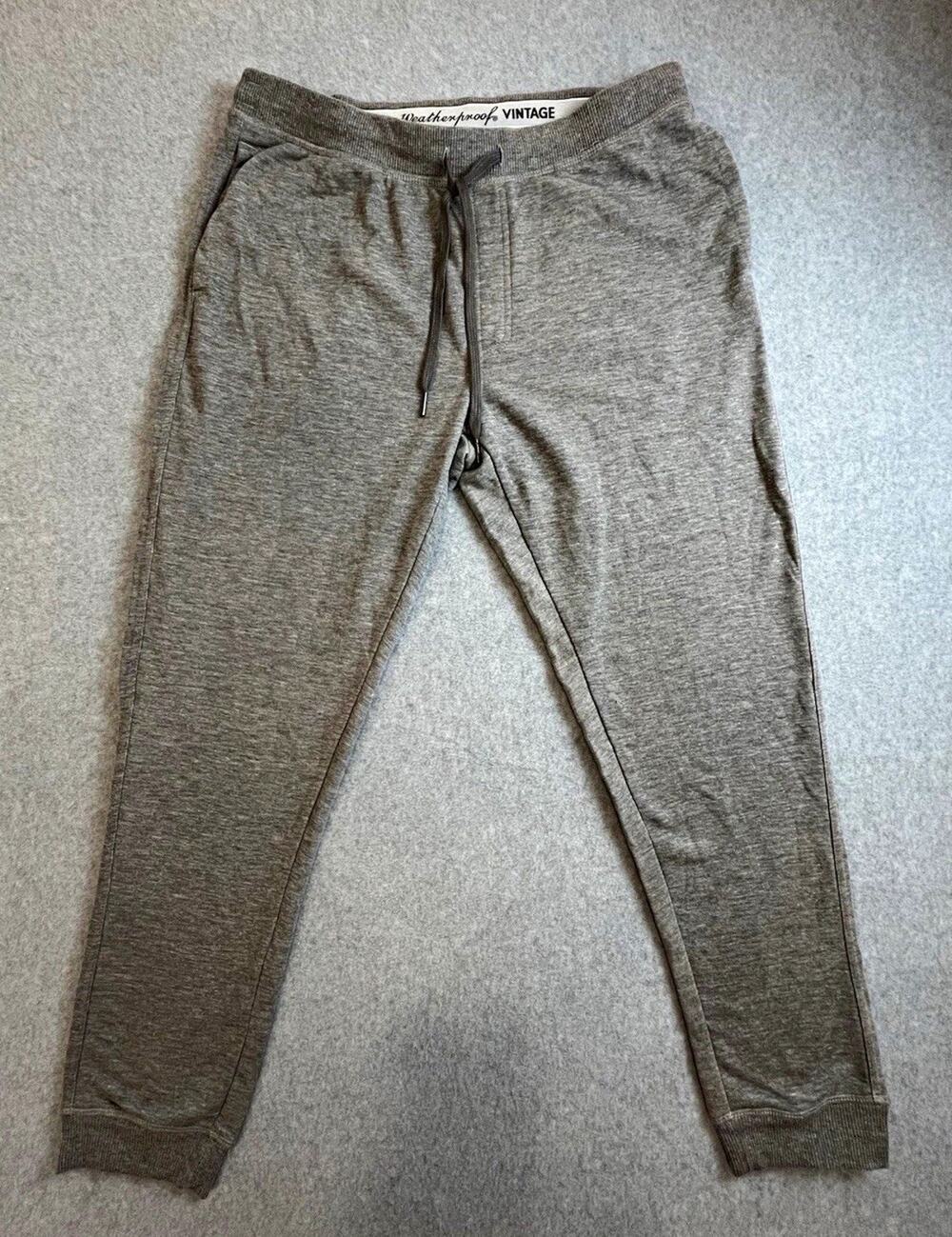 Weatherproof Vintage 1948 Mens Gray Slim Tapered Jogger Pants Sz L 29x34